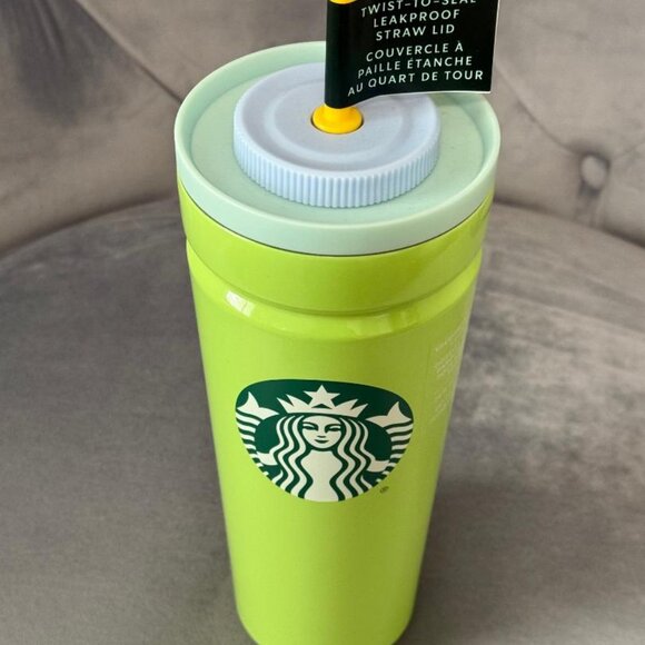 Starbucks Green Stainless Steel Tumbler Twist-To-Seal Leakproof Straw Lid NWT - Picture 3 of 6